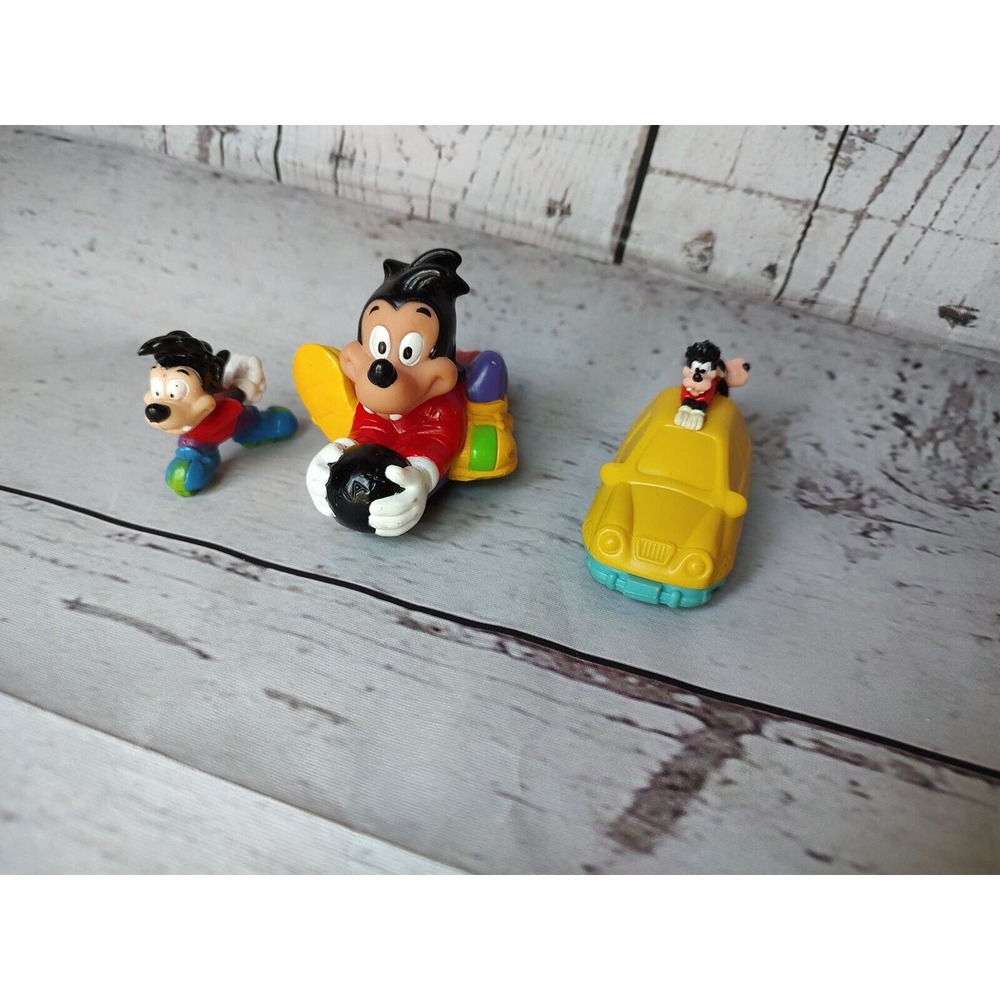 Goof Troop Goofy Movie Bowler Car Action Figure Toys 1992 Burger King Lot Of 3